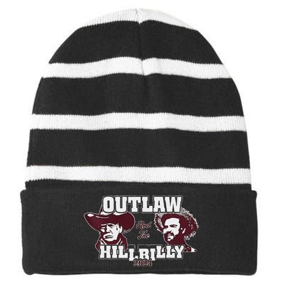 Outlaw Hillbilly Trump Vance 2024 Vintage Gift Striped Beanie with Solid Band