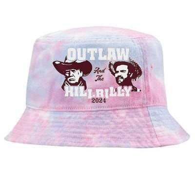 Outlaw Hillbilly Trump Vance 2024 Vintage Gift Tie-Dyed Bucket Hat