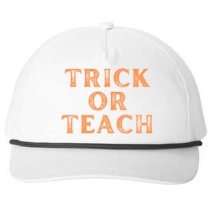 Orange Halloween Teacher Trick Or Treat Trick Or Teach Cute Gift Snapback Five-Panel Rope Hat