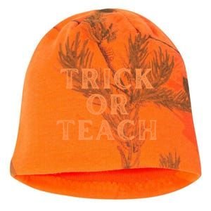 Orange Halloween Teacher Trick Or Treat Trick Or Teach Cute Gift Kati - Camo Knit Beanie