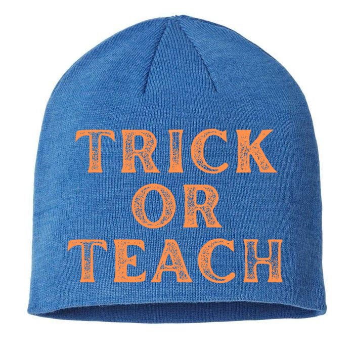 Orange Halloween Teacher Trick Or Treat Trick Or Teach Cute Gift Sustainable Beanie