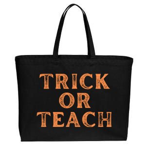 Orange Halloween Teacher Trick Or Treat Trick Or Teach Cute Gift Cotton Canvas Jumbo Tote