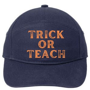 Orange Halloween Teacher Trick Or Treat Trick Or Teach Cute Gift 7-Panel Snapback Hat