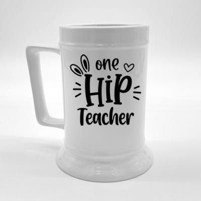 One Hip Teacher Easter Bunny Teacher Happy Easter Day Great Gift Beer Stein