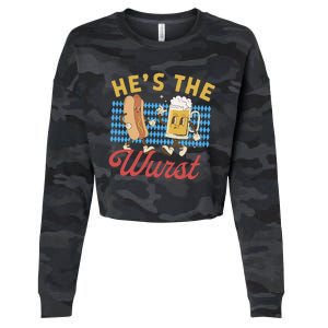 Oktoberfes Hes The Wurst Shes A Brat Couples Matching Cropped Pullover Crew