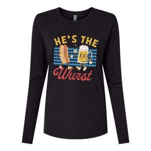 Oktoberfes Hes The Wurst Shes A Brat Couples Matching Womens Cotton Relaxed Long Sleeve T-Shirt