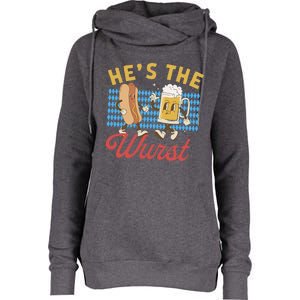 Oktoberfes Hes The Wurst Shes A Brat Couples Matching Womens Funnel Neck Pullover Hood