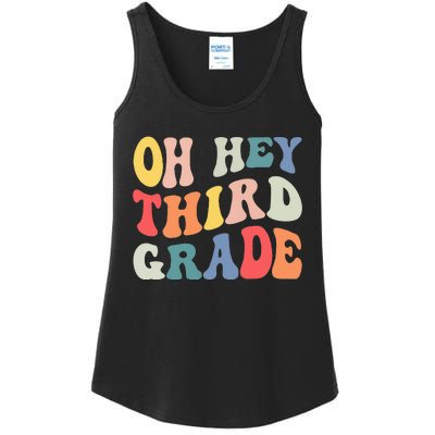 Oh Hey Third Grade Groovy Funny Back To School Teacher Kids Ladies Essential Tank