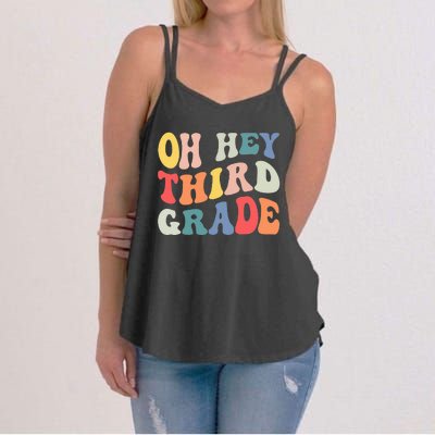 Oh Hey Third Grade Groovy Funny Back To School Teacher Kids Women's Strappy Tank