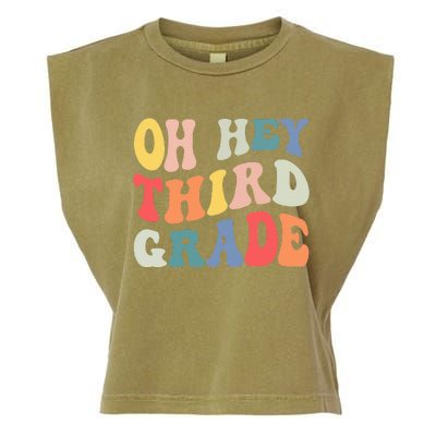 Oh Hey Third Grade Groovy Funny Back To School Teacher Kids Garment-Dyed Women's Muscle Tee