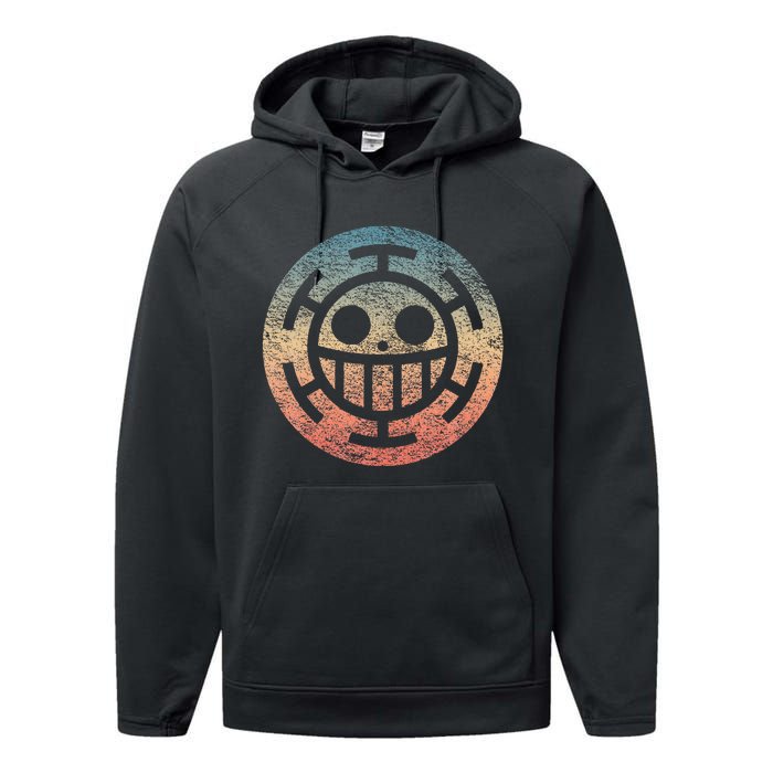 One Heart Trafalgar Sunset Pirate Jolly Roger Performance Fleece Hoodie