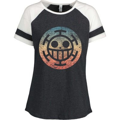 One Heart Trafalgar Sunset Pirate Jolly Roger Enza Ladies Jersey Colorblock Tee