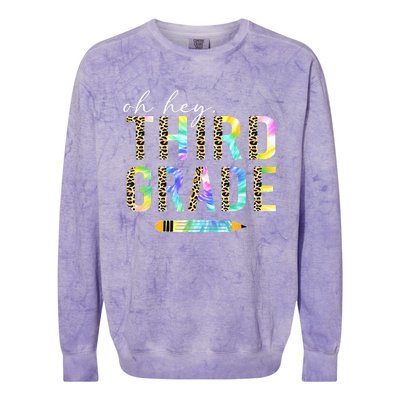 Oh Hey Third Grade Back to School Students 3rd Grade Teacher Colorblast Crewneck Sweatshirt