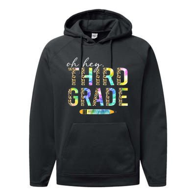 Oh Hey Third Grade Back to School Students 3rd Grade Teacher Performance Fleece Hoodie