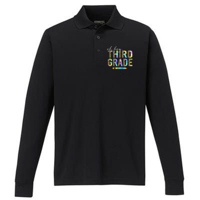 Oh Hey Third Grade Back to School Students 3rd Grade Teacher Performance Long Sleeve Polo