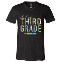 Oh Hey Third Grade Back to School Students 3rd Grade Teacher V-Neck T-Shirt