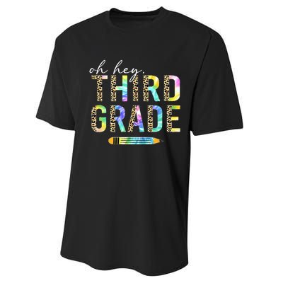 Oh Hey Third Grade Back to School Students 3rd Grade Teacher Performance Sprint T-Shirt