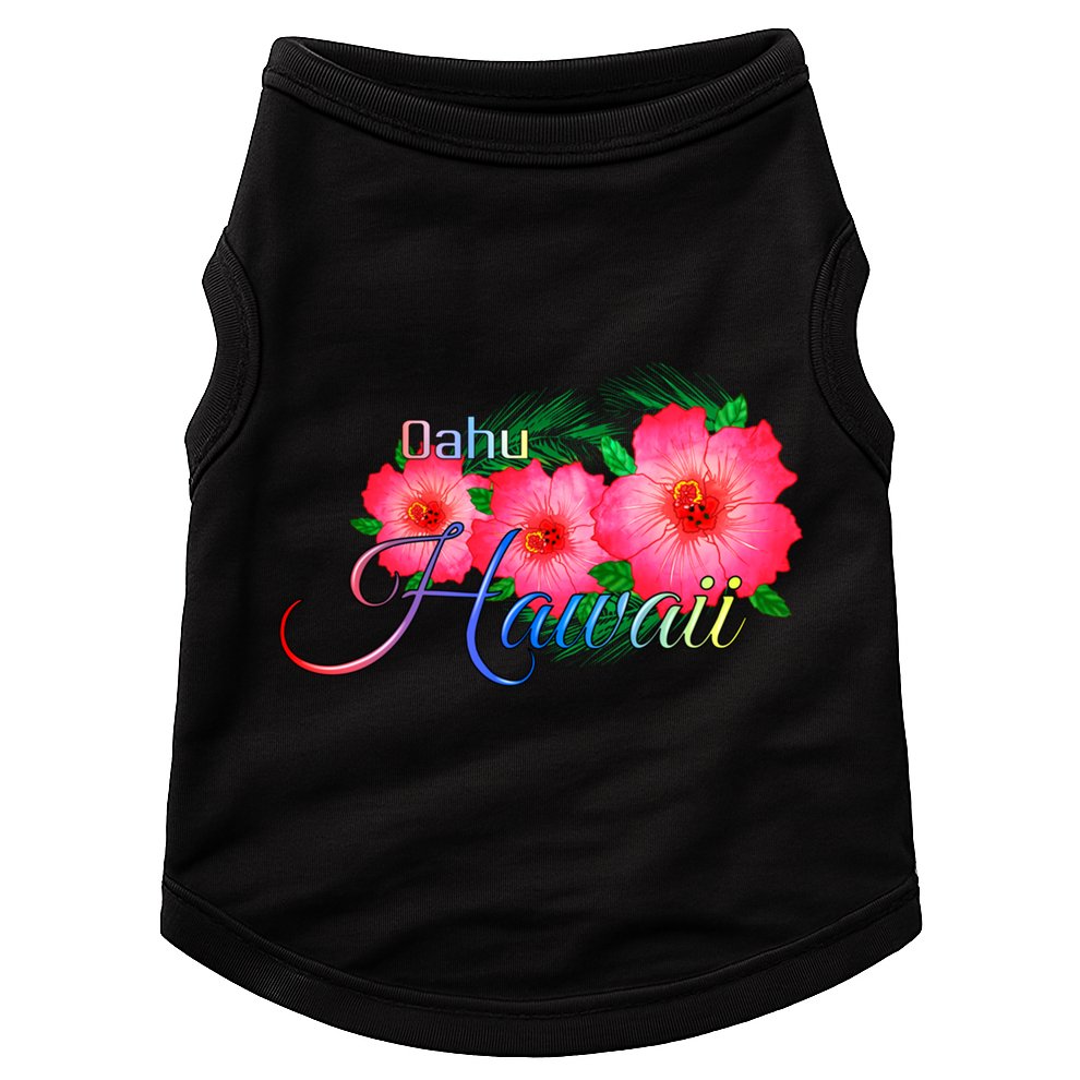 Oahu Hawaii Tropical Flowers Family Vacation Gift Doggie Tank