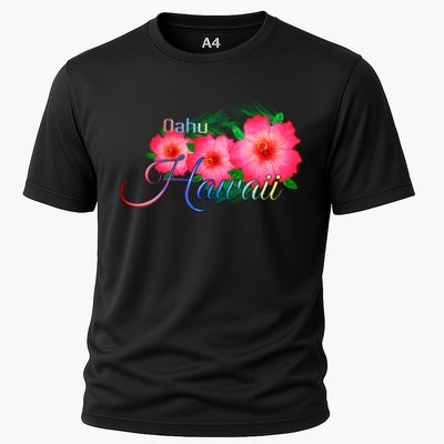 Oahu Hawaii Tropical Flowers Family Vacation Gift Cooling Performance Crew T-Shirt