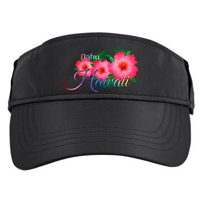 Oahu Hawaii Tropical Flowers Family Vacation Gift Adult Drive Performance Visor