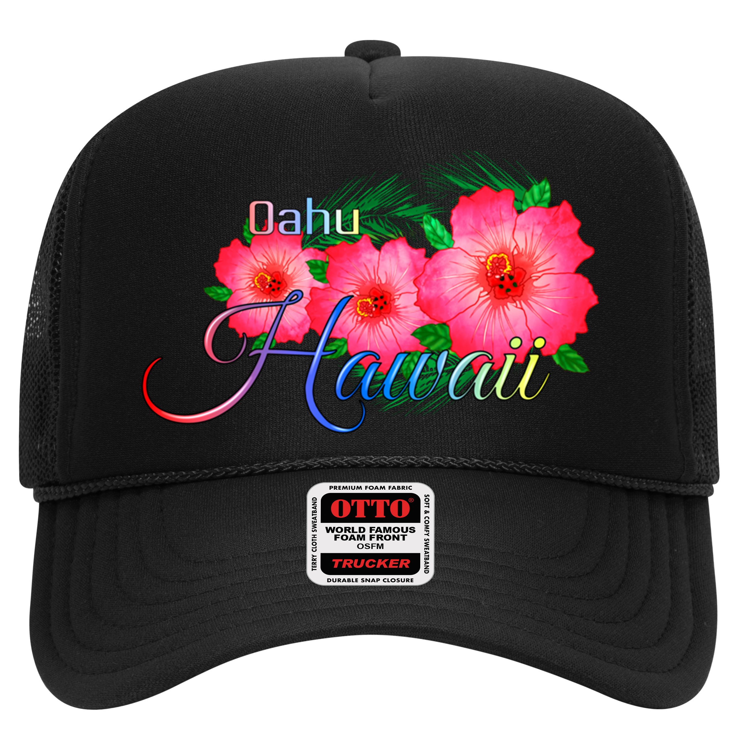Oahu Hawaii Tropical Flowers Family Vacation Gift Hat
