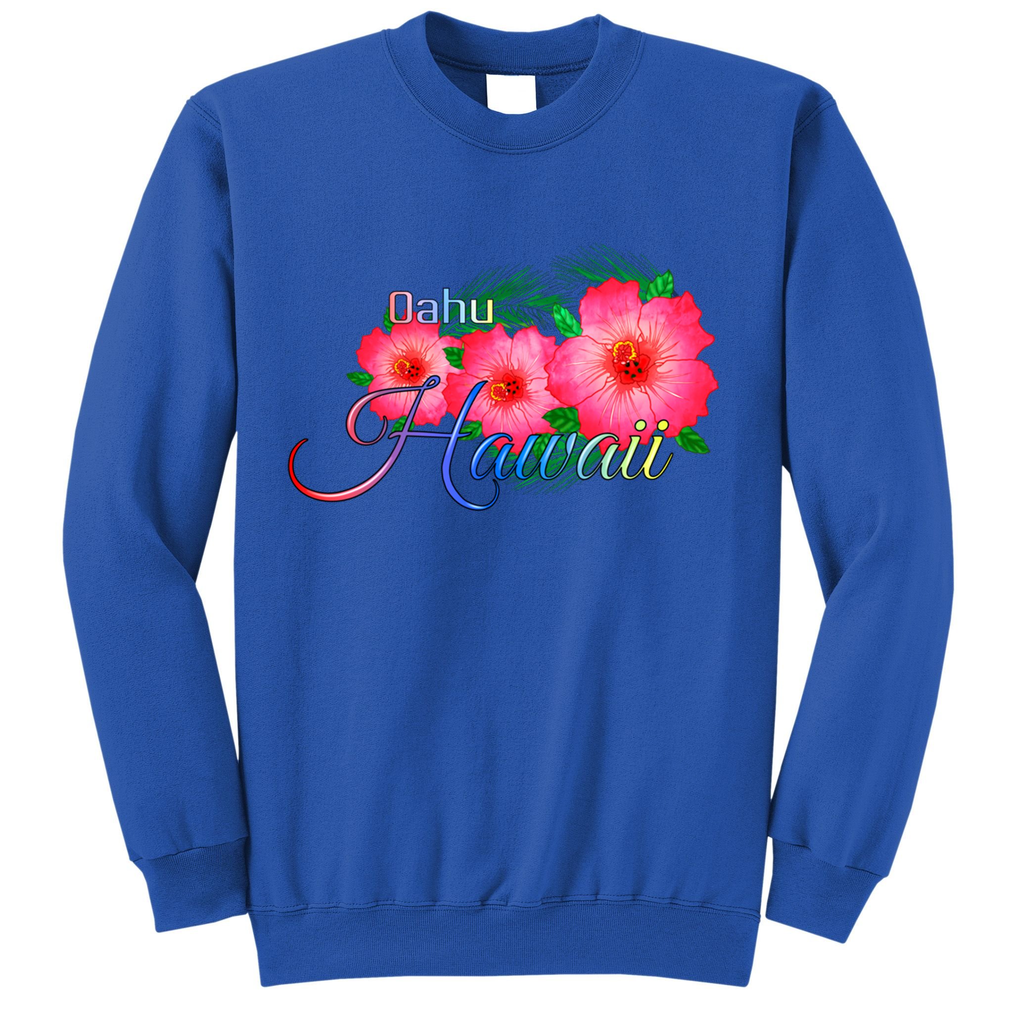 Oahu Hawaii Tropical Flowers Family Vacation Gift Sweatshirt