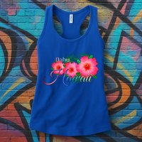 Oahu Hawaii Tropical Flowers Family Vacation Gift Womens Tank Top