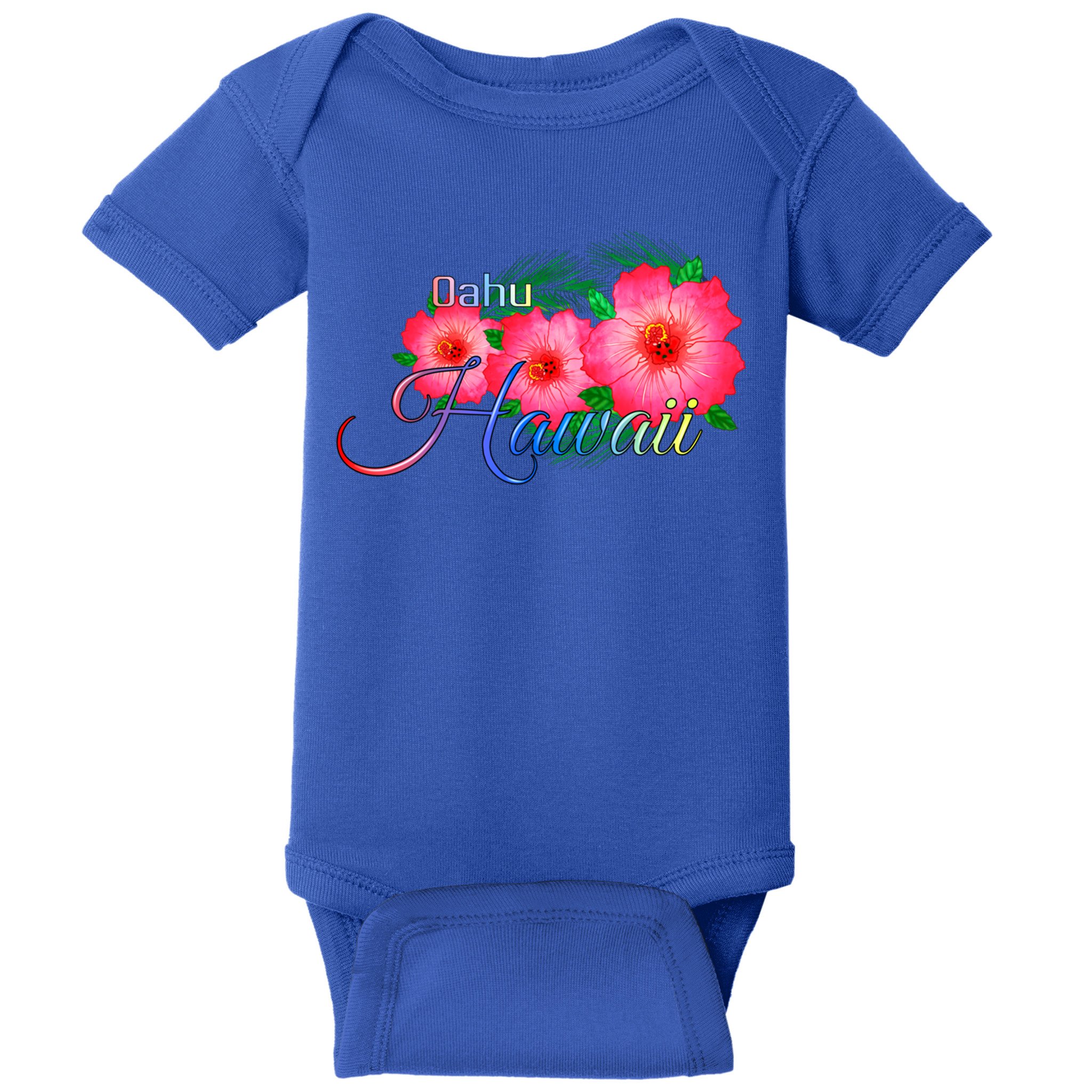 Oahu Hawaii Tropical Flowers Family Vacation Gift Baby Bodysuit