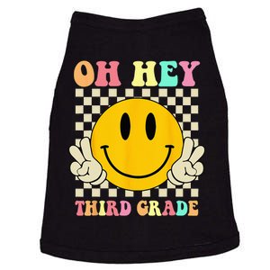 Oh Hey Third Grade Retro Smile Face 3rd Grade Back To School Doggie Tank