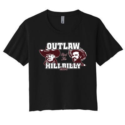 Outlaw Hillbilly Trump Vance 2024 Vintage Women's Crop Top Tee