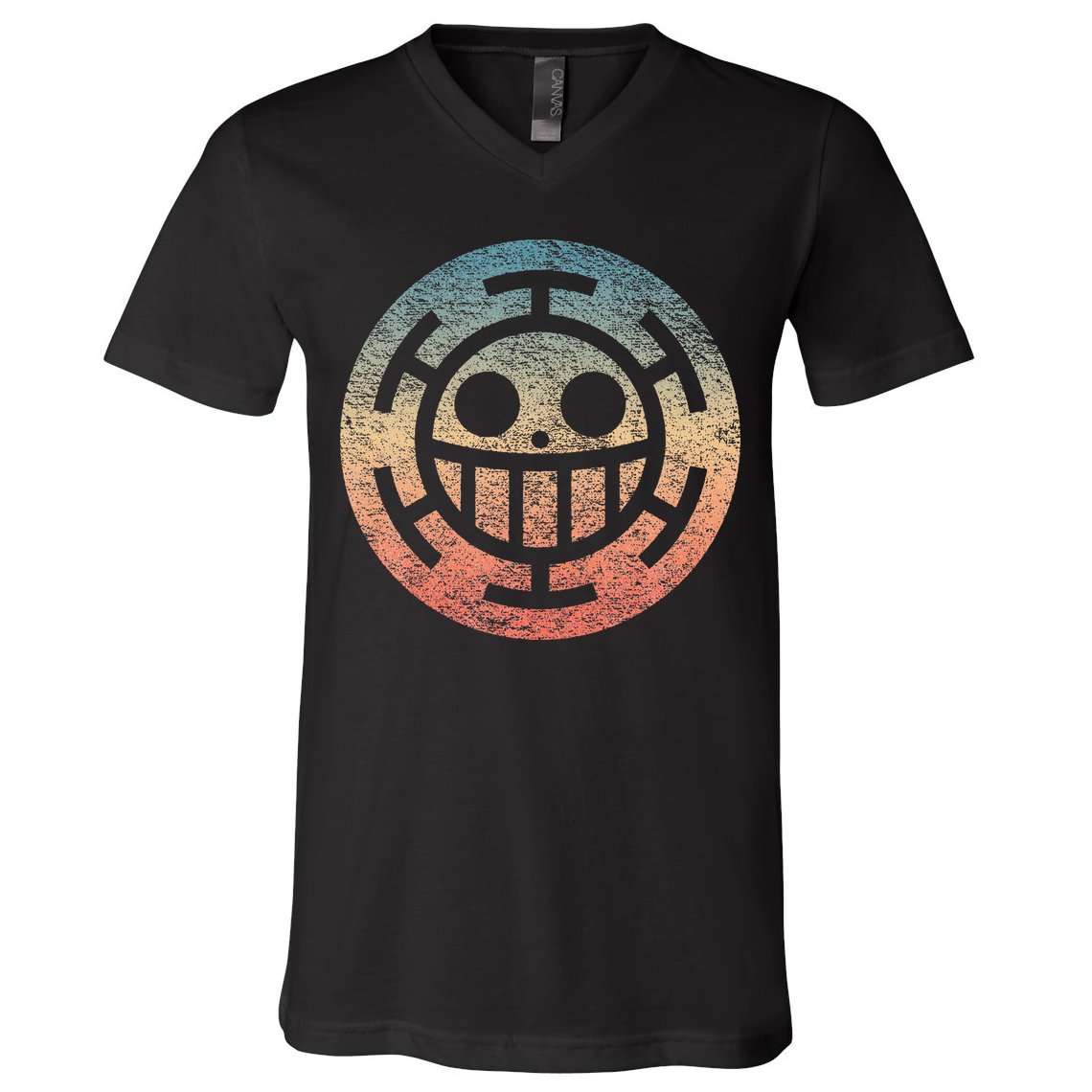 One Heart Trafalgar Sunset Pirate Jolly Roger V-Neck T-Shirt