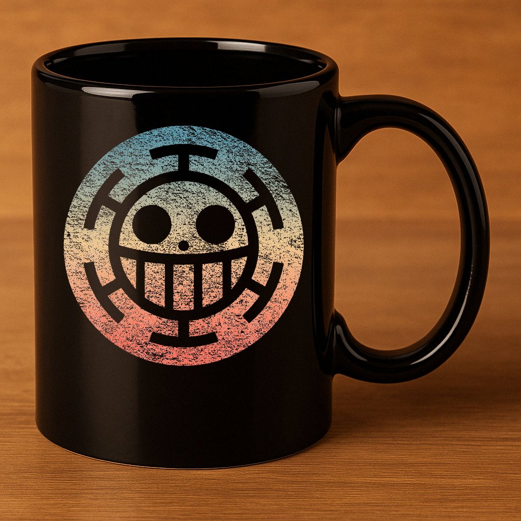 One Heart Trafalgar Sunset Pirate Jolly Roger 11oz C Handle Ceramic Mug