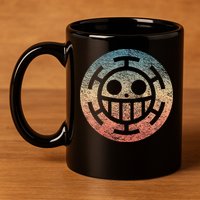 One Heart Trafalgar Sunset Pirate Jolly Roger 11oz C Handle Ceramic Mug