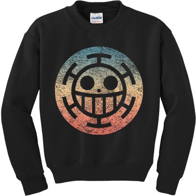 One Heart Trafalgar Sunset Pirate Jolly Roger Kids Sweatshirt