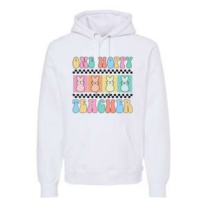 One Hoppy Teacher Bunny Easter Day Premium Hoodie