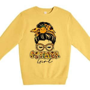 October Halloween Thanksgiving Fall Birthday October Premium Crewneck Sweatshirt