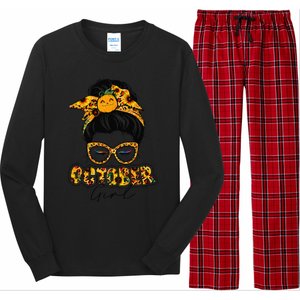 October Halloween Thanksgiving Fall Birthday October Long Sleeve Pajama Set