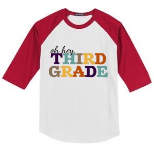 Oh Hey Third Grade Kids Colorblock Raglan Jersey