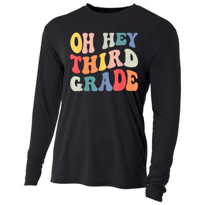 Oh Hey Third Grade Groovy Funny Back To School Teacher Cooling Performance Long Sleeve Crew