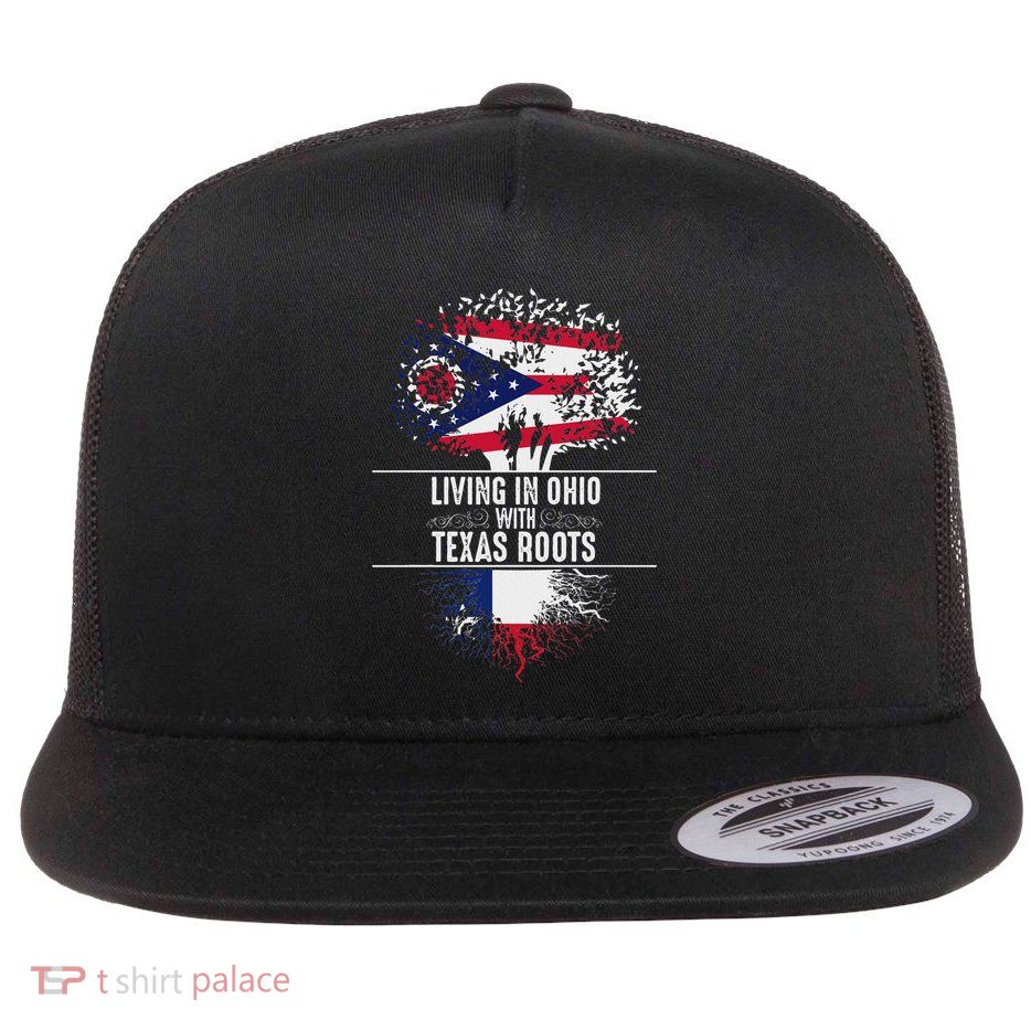 Ohio Home Texas Roots State Tree Flag Proud Love Gift Flatbill Hat