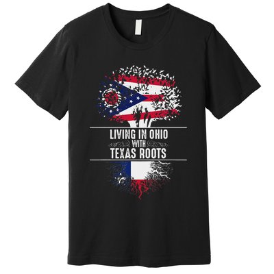 Ohio Home Texas Roots State Tree Flag Proud Love Gift Premium T-Shirt