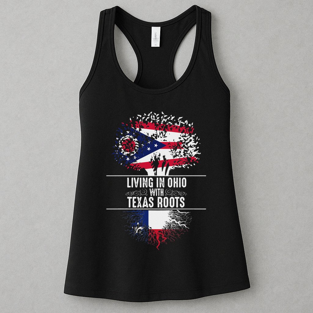 Ohio Home Texas Roots State Tree Flag Proud Love Gift Womens Tank Top