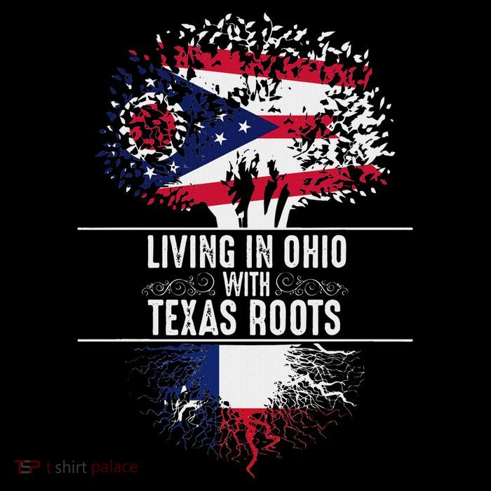 Ohio Home Texas Roots State Tree Flag Proud Love Gift Women's V-Neck T-Shirt