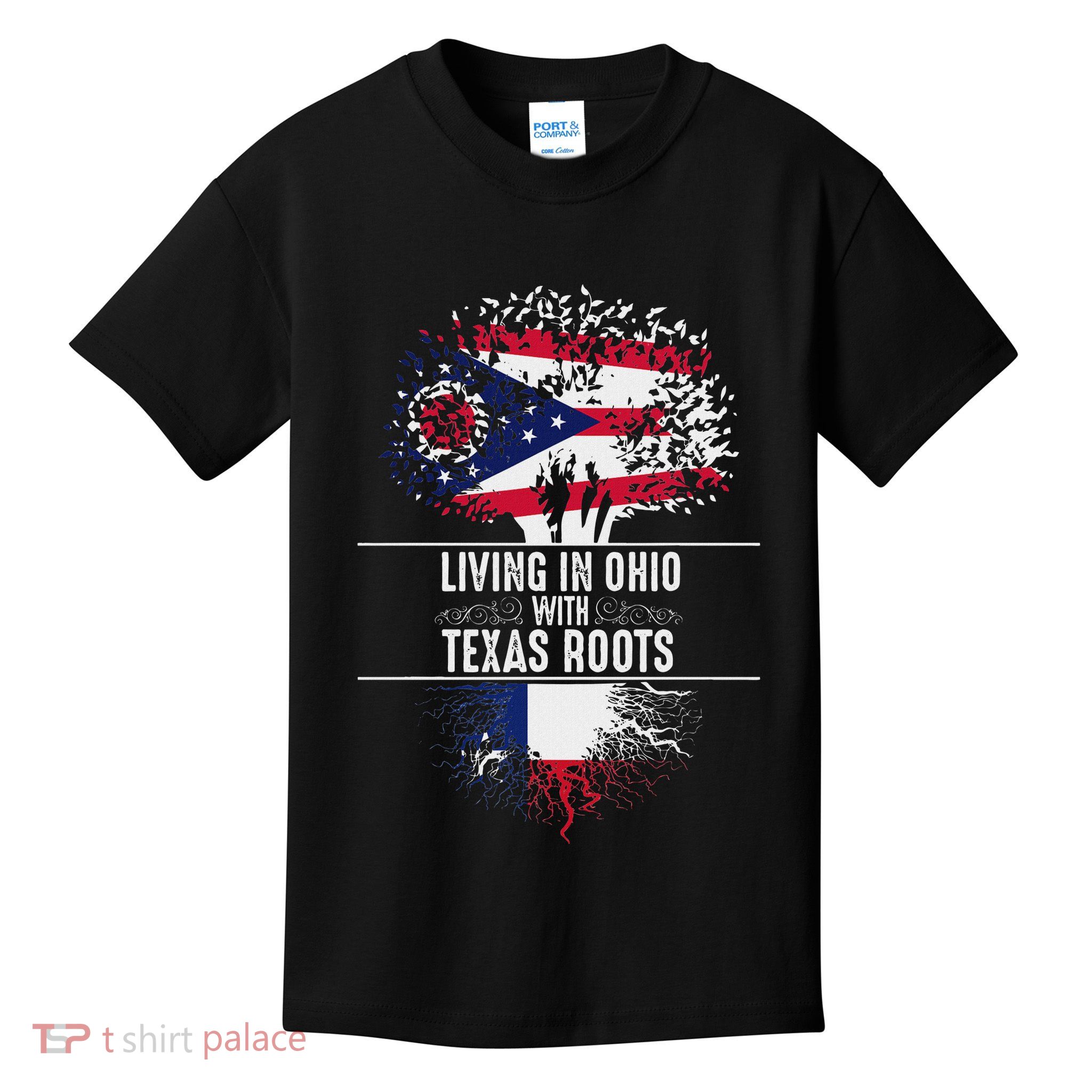 Ohio Home Texas Roots State Tree Flag Proud Love Gift Kids T-Shirt