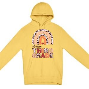 Oh Hey Third Grade Leopard Print Pattern Rainbow Premium Pullover Hoodie