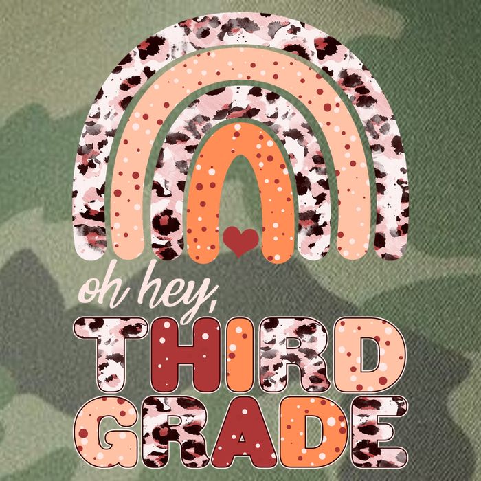 Oh Hey Third Grade Leopard Print Pattern Rainbow Legacy Tie Dye Trucker Hat