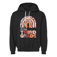 Oh Hey Third Grade Leopard Print Pattern Rainbow Garment-Dyed Fleece Hoodie