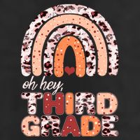 Oh Hey Third Grade Leopard Print Pattern Rainbow 7 Panel Mesh Trucker Snapback Hat