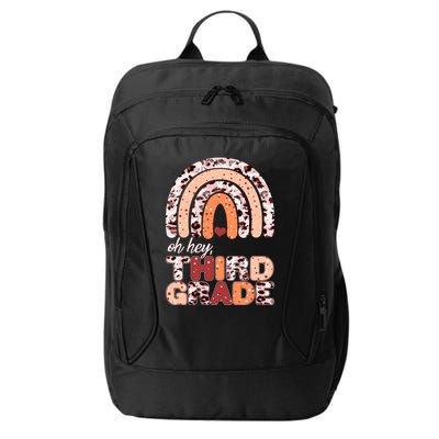 Oh Hey Third Grade Leopard Print Pattern Rainbow City Backpack