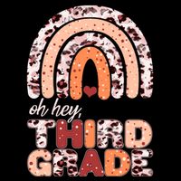 Oh Hey Third Grade Leopard Print Pattern Rainbow 7-Panel Snapback Hat